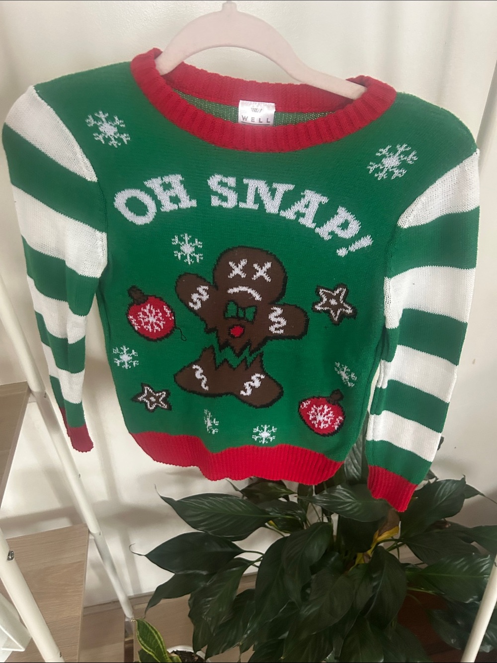 Holiday 'Oh Snap!' Green Gingerbread Sweater -